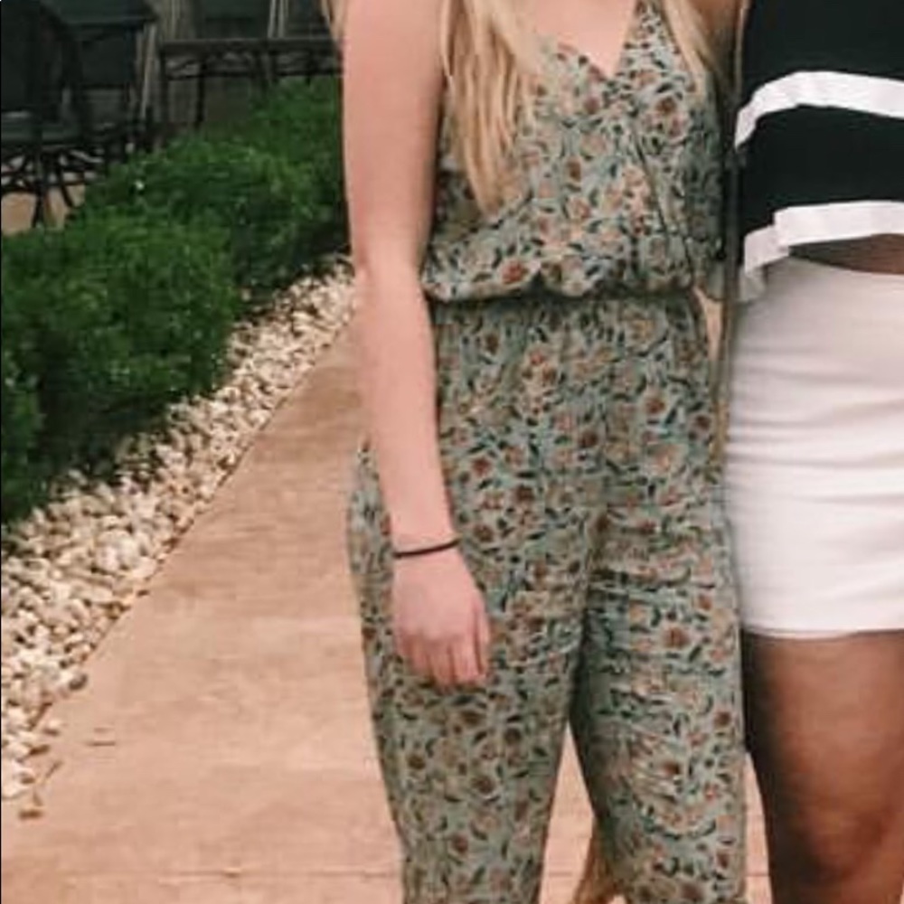 Teal printed jumpsuit